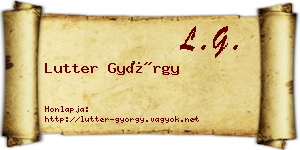 Lutter György névjegykártya